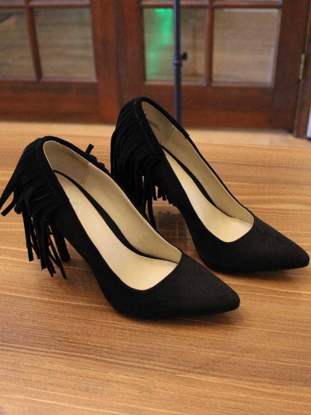 MIA Madeline Black Pointed Toe Tassel Pumps Heels Size 6.5 NWOT